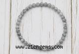CGB7272 4mm tiny grey picture jasper beaded meditation yoga bracelets