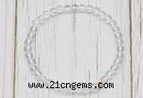 CGB7286 4mm tiny white crystal beaded meditation yoga bracelets