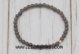 CGB7290 4mm tiny smoky quartz beaded meditation yoga bracelets