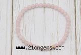 CGB7293 4mm tiny pink morganite beaded meditation yoga bracelets