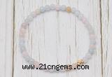 CGB7294 4mm tiny morganite beaded meditation yoga bracelets