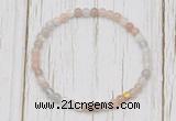 CGB7303 4mm tiny rainbow moonstone beaded meditation yoga bracelets