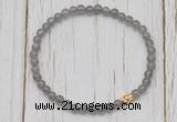 CGB7304 4mm tiny grey moonstone beaded meditation yoga bracelets