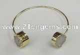 CGB731 15mm coin druzy agate gemstone bangles wholesale