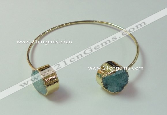 CGB733 15mm coin druzy agate gemstone bangles wholesale