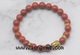 CGB7352 8mm red jasper bracelet with buddha for men or women