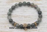 CGB7363 8mm blood jasper bracelet with skull for men or women