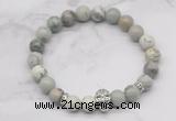 CGB7373 8mm greeting pine jasper bracelet with skull for men or women