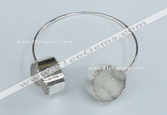 CGB738 20mm coin druzy agate gemstone bangles wholesale