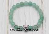 CGB7385 8mm green aventurine bracelet with leopard head for men or women