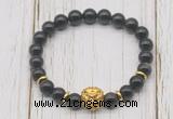 CGB7404 8mm golden obsidian bracelet with lion head for men or women