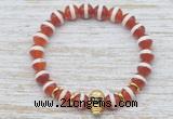 CGB7432 8mm Tibetan agate bracelet with skull for men or women