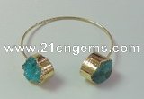 CGB744 20mm coin druzy agate gemstone bangles wholesale