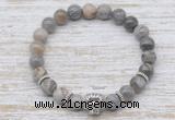 CGB7458 8mm silver needle agate bracelet with lion head for men or women