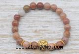 CGB7462 8mm wooden jasper bracelet with lion head for men or women