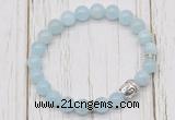 CGB7501 8mm aquamarine bracelet with buddha for men or women