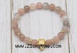 CGB7508 8mm rainbow moonstone bracelet with tiger head for men or women