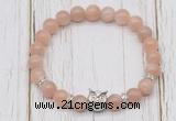 CGB7509 8mm moonstone bracelet with owl head for men or women