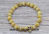 CGB7515 8mm golden tiger eye bracelet with skull for men or women