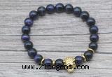 CGB7523 8mm purple tiger eye bracelet with tiger head for men or women