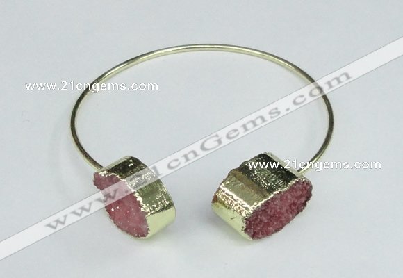 CGB755 13*18mm - 15*20mm oval druzy agate gemstone bangles