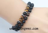 CGB7602 8mm black onyx & yellow tiger eye mala stretchy bracelets