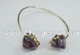 CGB768 13*18mm - 15*20mm faceted nuggets amethyst gemstone bangles