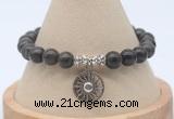 CGB7760 8mm coffee jasper bead with luckly charm bracelets