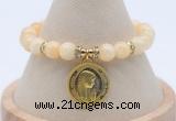 CGB7782 8mm honey jade bead with luckly charm bracelets