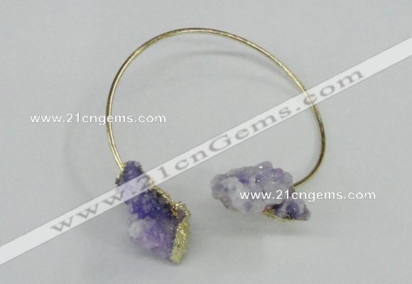 CGB783 13*18mm - 15*20mm nuggets druzy quartz gemstone bangles