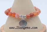CGB7850 8mm fire agate bead with luckly charm bracelets