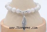 CGB7855 8mm white crazy lace agate bead with luckly charm bracelets