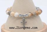 CGB7856 8mm yellow crazy lace agate bead with luckly charm bracelets