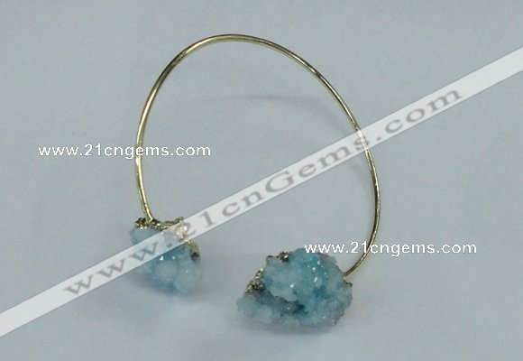 CGB786 13*18mm - 15*20mm nuggets druzy quartz gemstone bangles