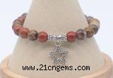 CGB7863 8mm red moss agate bead with luckly charm bracelets