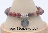 CGB7864 8mm Portuguese agate bead with luckly charm bracelets