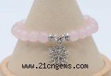 CGB7886 8mm rose quartz bead with luckly charm bracelets