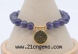 CGB7890 8mm amethyst gemstone bead with luckly charm bracelets