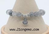 CGB7893 8mm cloudy quartz bead with luckly charm bracelets