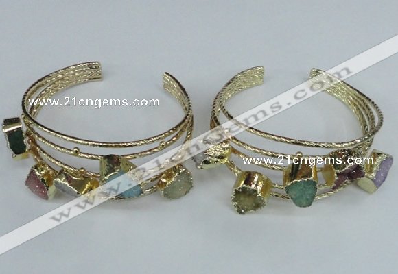 CGB790 12*16mm - 13*18mm freeform druzy agate gemstone bangles