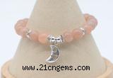 CGB7909 8mm moonstone bead with luckly charm bracelets wholesale