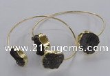 CGB798 18mm - 20mm coin druzy agate gemstone bangles wholesale
