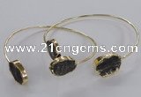 CGB799 13*18mm – 15*20mm oval druzy agate gemstone bangles