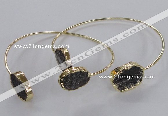 CGB799 13*18mm – 15*20mm oval druzy agate gemstone bangles