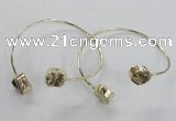 CGB803 12mm - 14mm coin plated druzy agate gemstone bangles