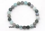 CGB8040 8mm amazonite, moss agate & labradorite beaded stretchy bracelets