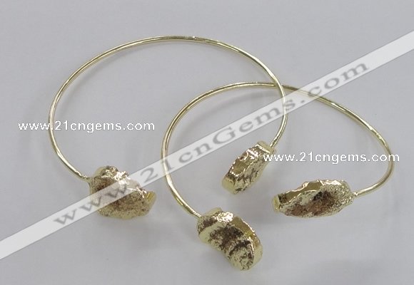CGB805 13*18mm - 15*20mm oval plated druzy agate gemstone bangles