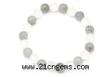 CGB8087 8mm matte white crystal & labradorite beaded stretchy bracelets