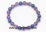 CGB8103 8mm amethyst, lapis lazuli & hematite power beads bracelet