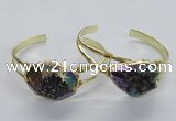 CGB811 25*30mm – 25*35mm freeform plated druzy agate bangles